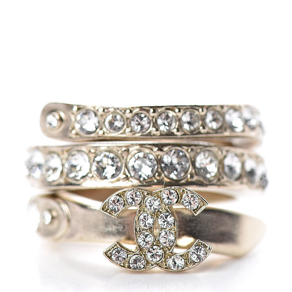 Chanel Crystal CC Ring 5 Gold 1 of 5