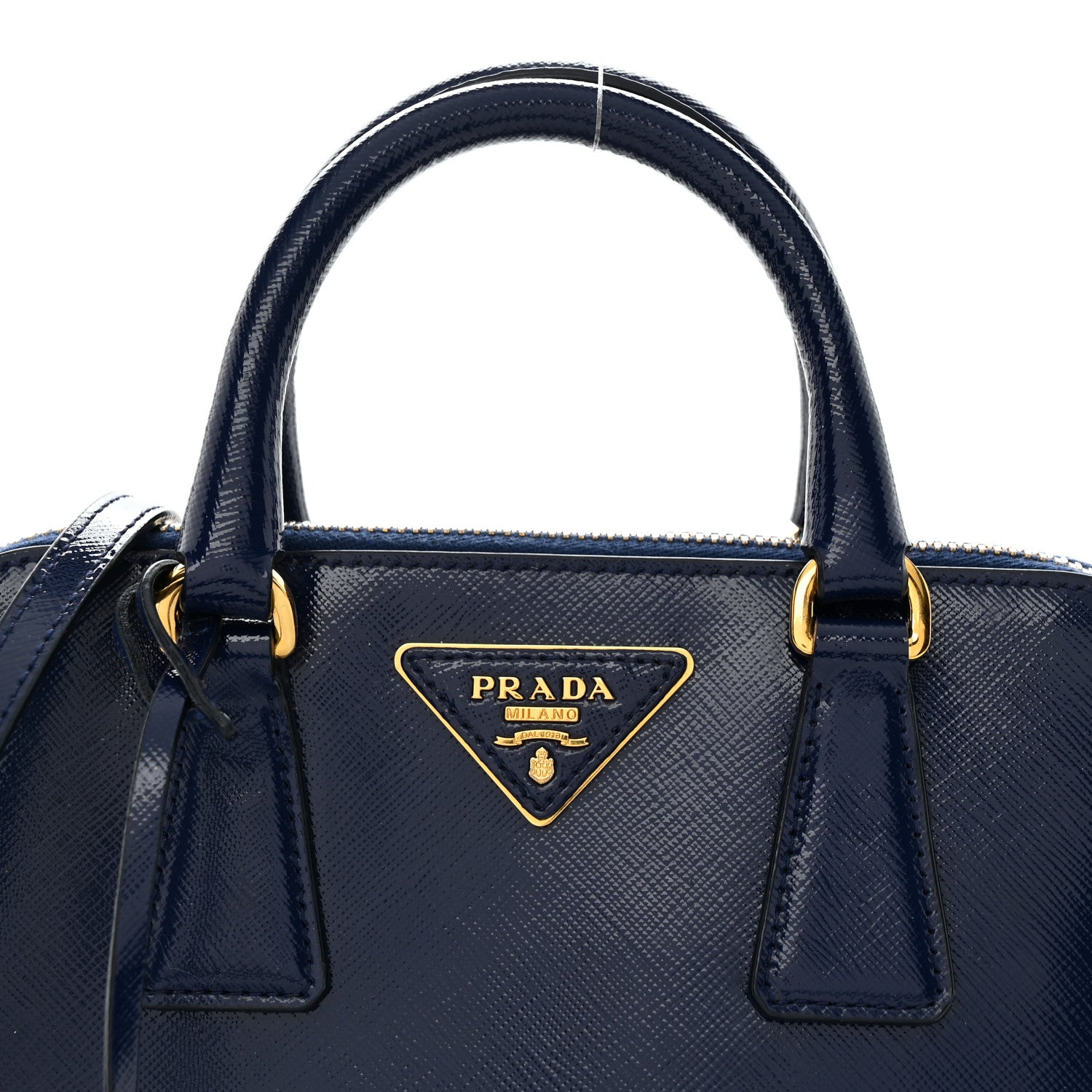 Prada Saffiano Vernice Small Promenade Tote Royal 8 of 14