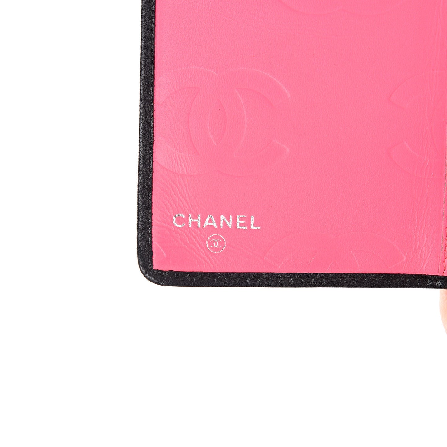 Calfskin Quilted Cambon Yen Wallet Black White