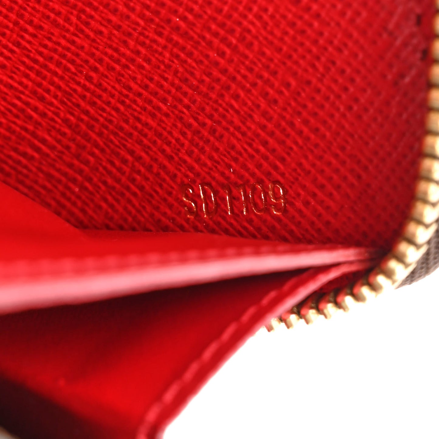 Damier Ebene Clemence Wallet Cherry