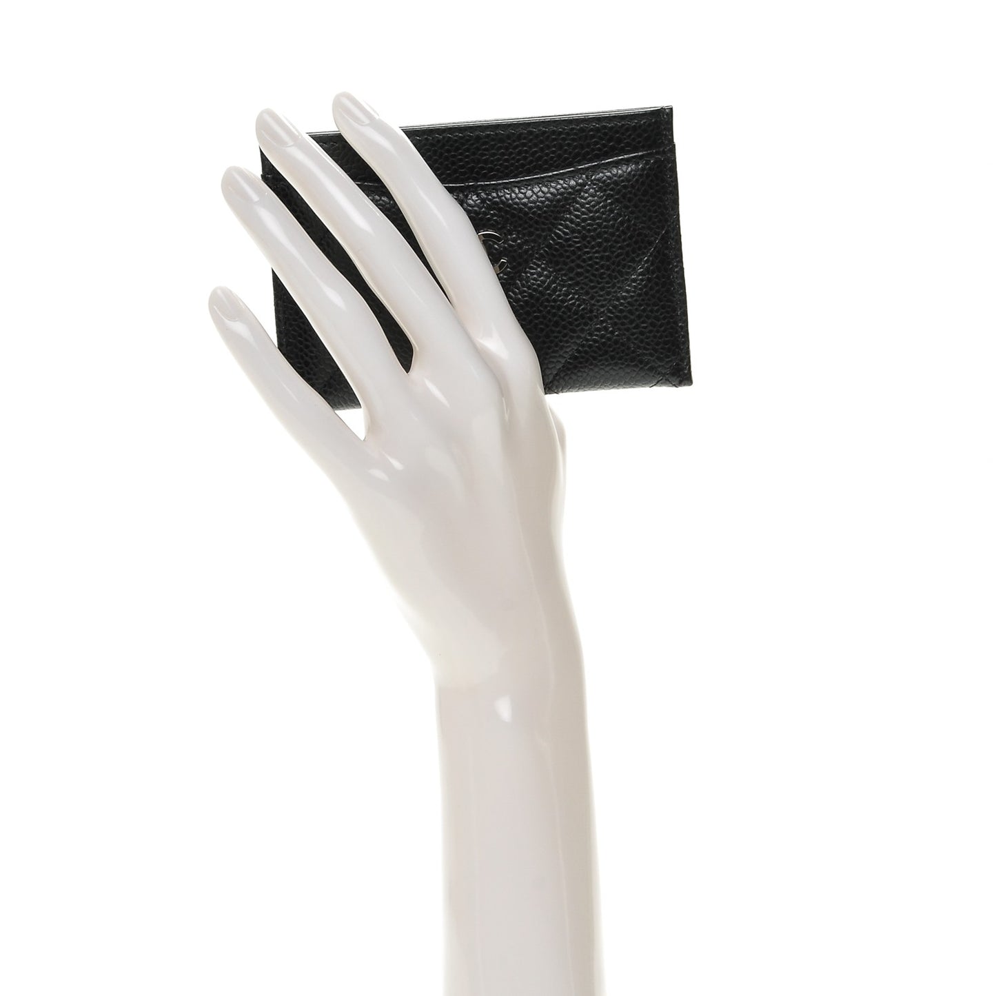 Caviar Quilted Card Holder Black