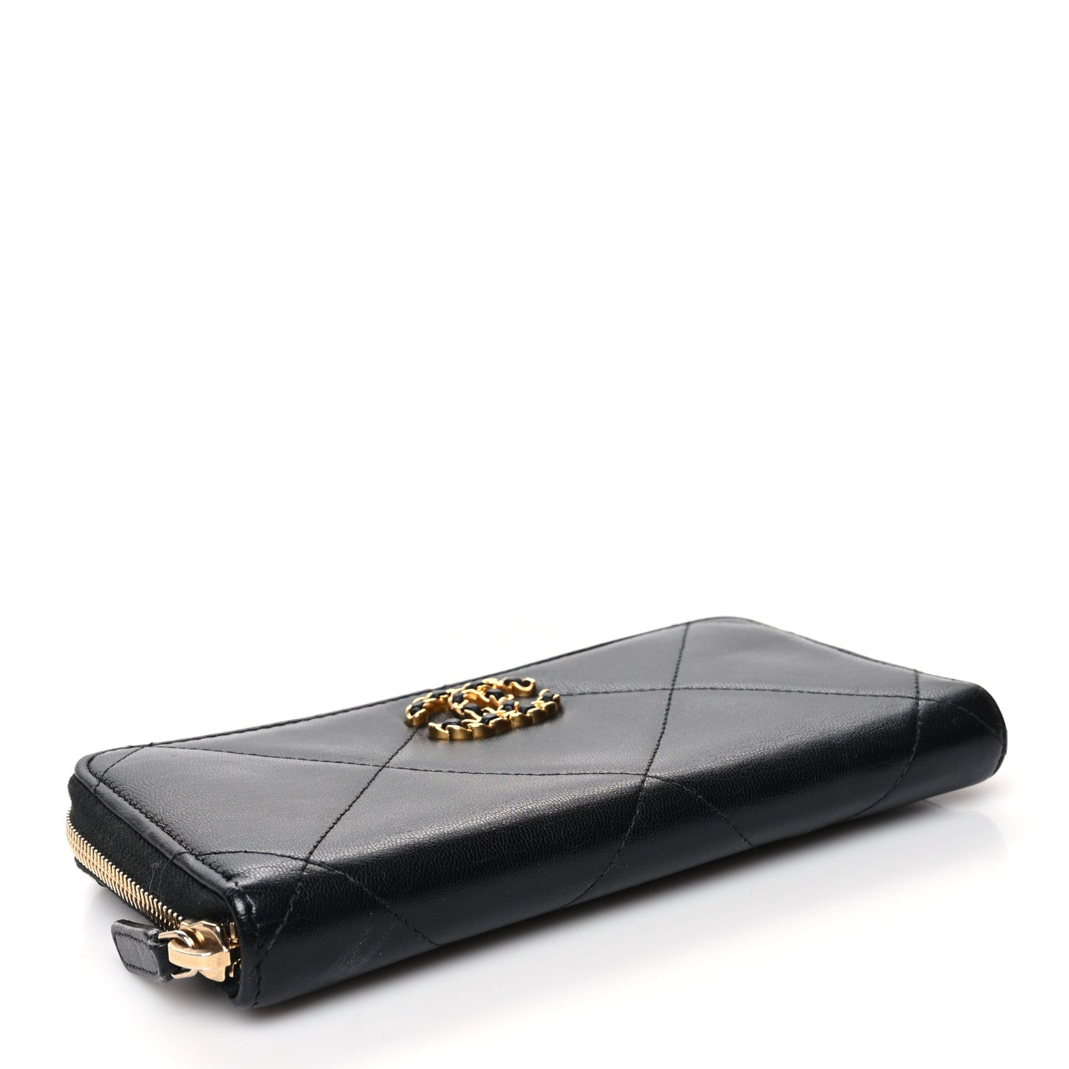 Chanel Lambskin Quilted 19 Zipped Wallet Black 4 of 13