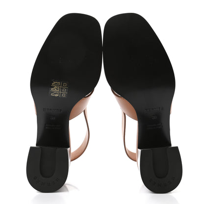 Hermes Calfskin Elbe 60 Sandals 38 Marron Glaise 5 of 9