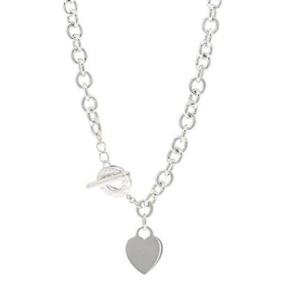 Tiffany Sterling Silver Heart Tag Toggle Necklace 1 of 4