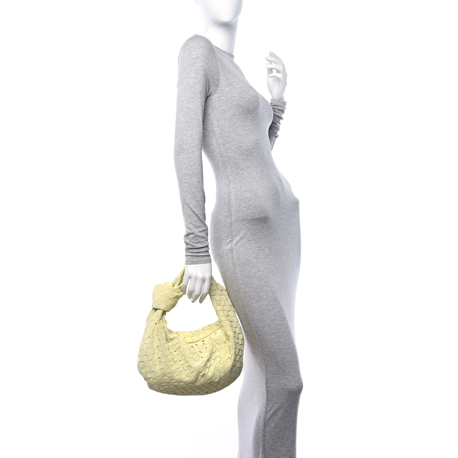 Bottega Veneta Suede Calfskin Intrecciato Teen Jodie Hobo Lemon Wash 2 of 9