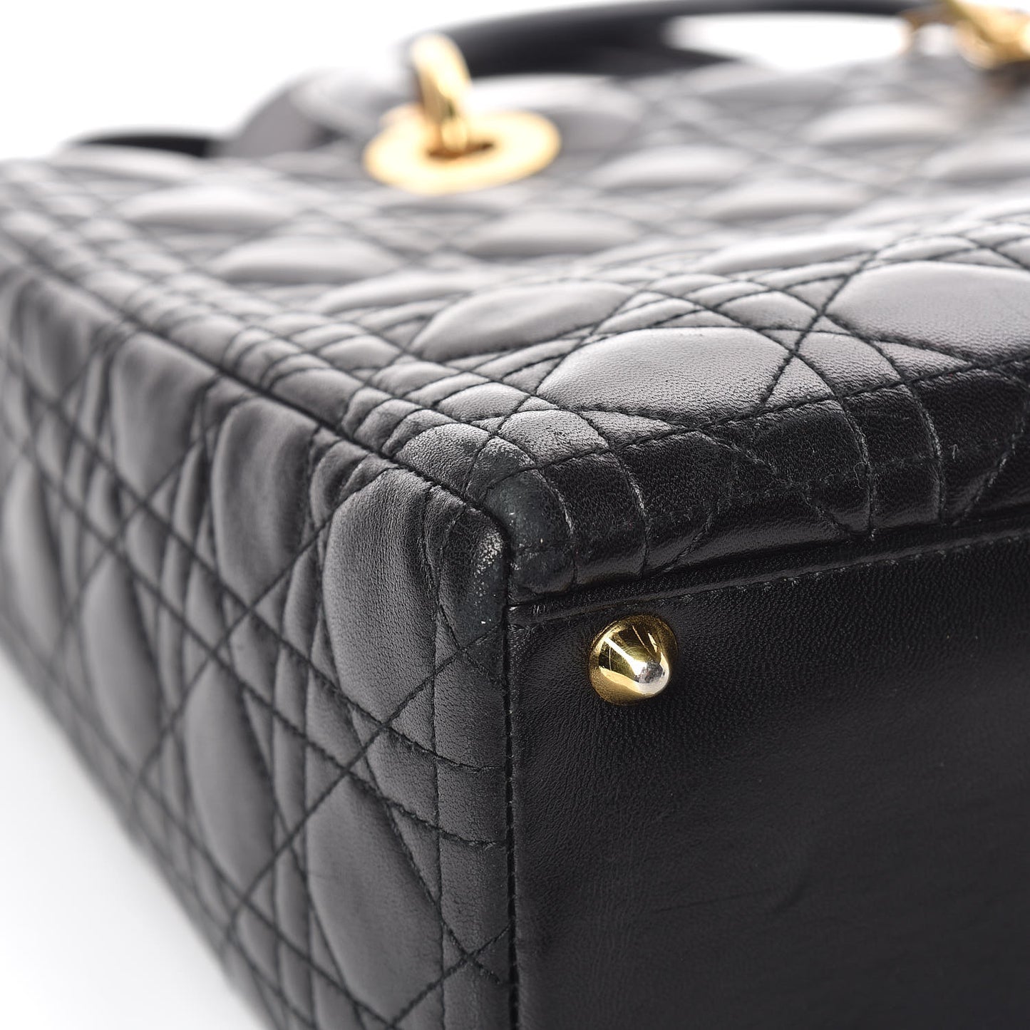 Lambskin Cannage Large Lady Dior Black