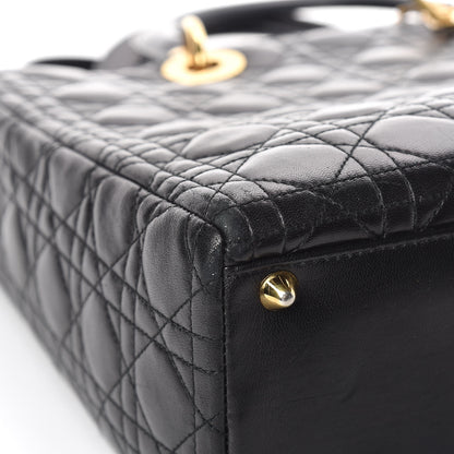 Christian Dior Lambskin Cannage Large Lady Dior Black 8 of 11