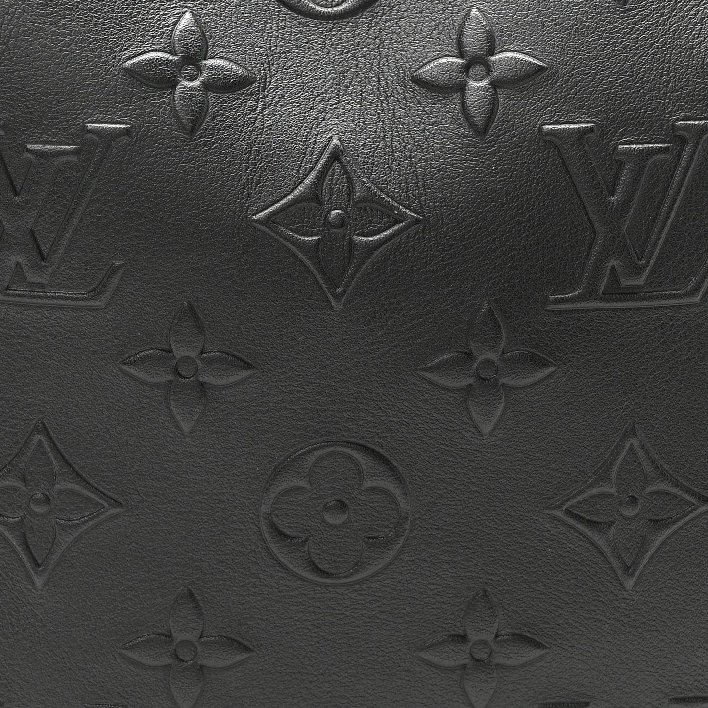 Calfskin Debossed Monogram Side Trunk Black