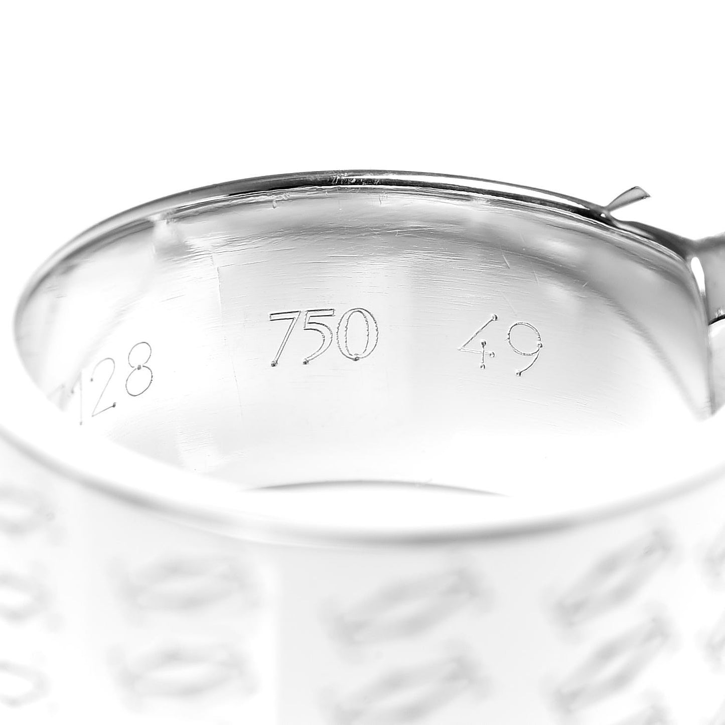 18K White Gold C De Christmas Ring 49 5