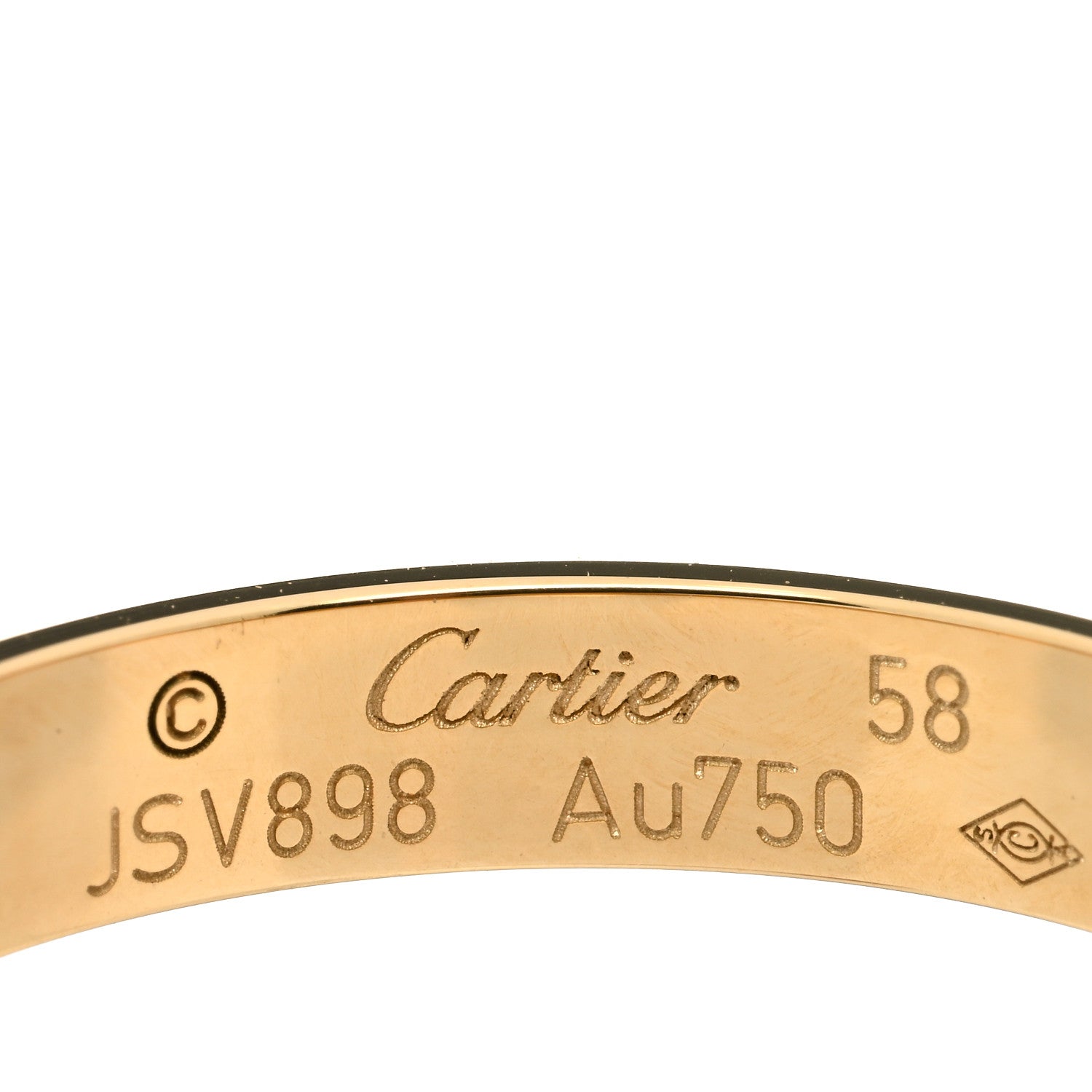 Cartier 18K Yellow Gold 3.5mm LOVE Wedding Band Ring 58 8.25 3 of 3