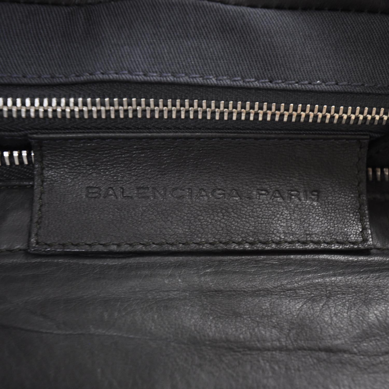 Balenciaga Leather Suede Stingray Cherche Midi Chain Link Bag Black 10 of 13