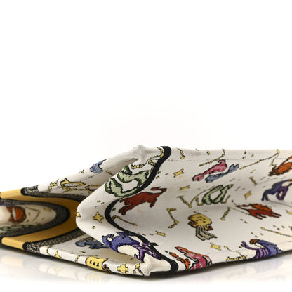 Christian Dior Canvas Embroidered Large Pixel Zodiac Book Tote Latte Multicolor 9 of 10