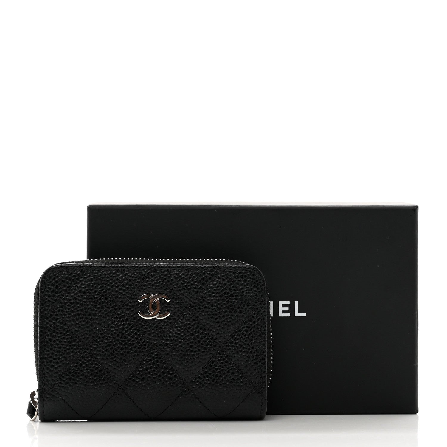 Chanel Caviar Quilted Zip Coin Purse Black 10 of 10