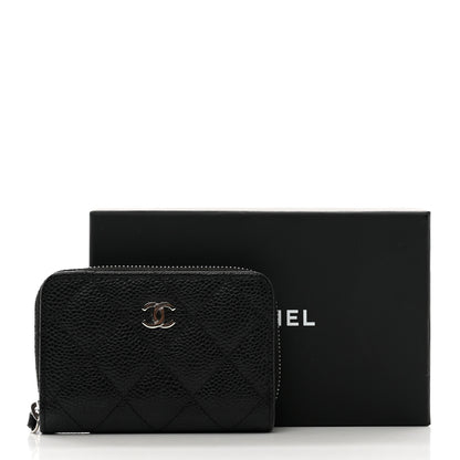 Chanel Caviar Quilted Zip Coin Purse Black 10 of 10