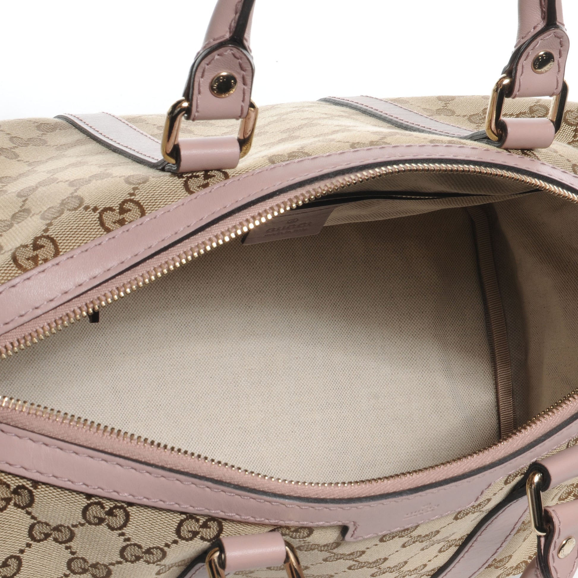 Gucci Monogram Vintage Web Medium Boston Light Pink 5 of 7
