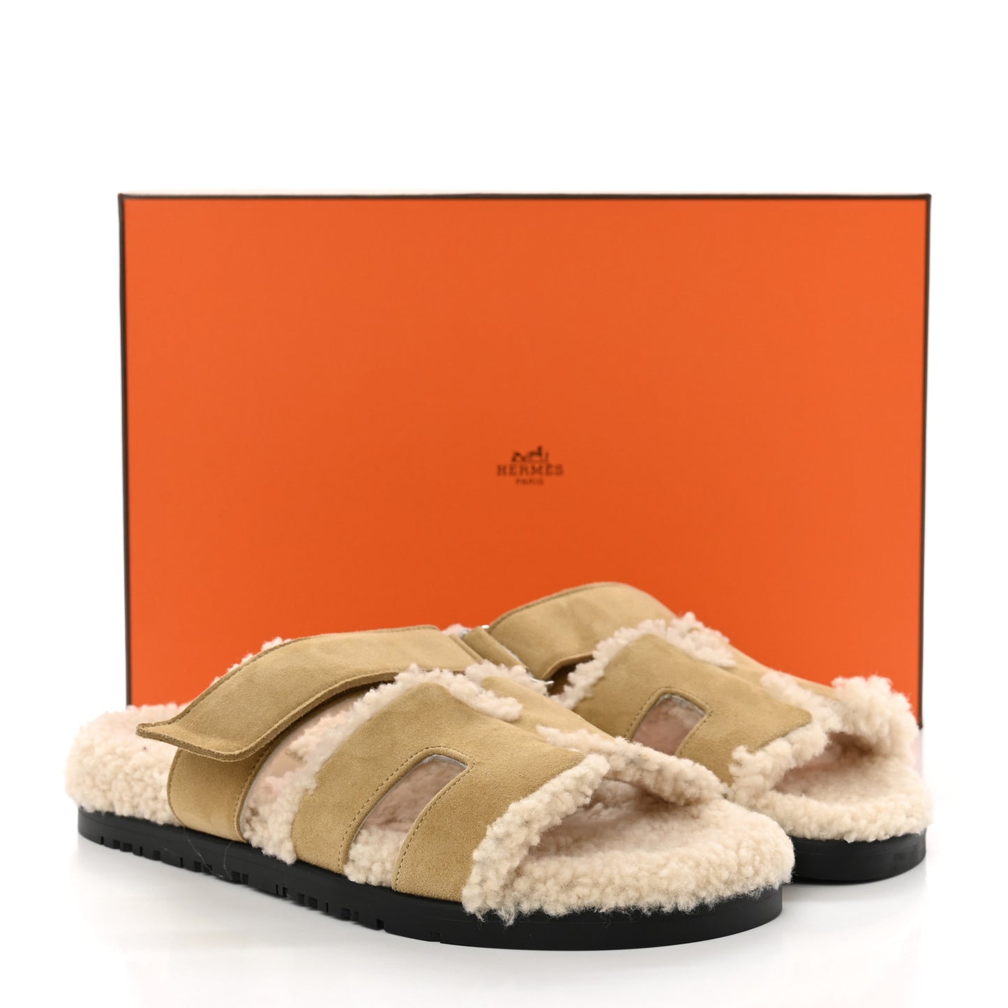 Suede Goatskin Woolskin Womens Chypre Sandals 36 Beige Albatre Ecru