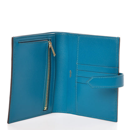 Hermes Tadelakt Bearn Compact Wallet Bleu Izmir 5 of 8