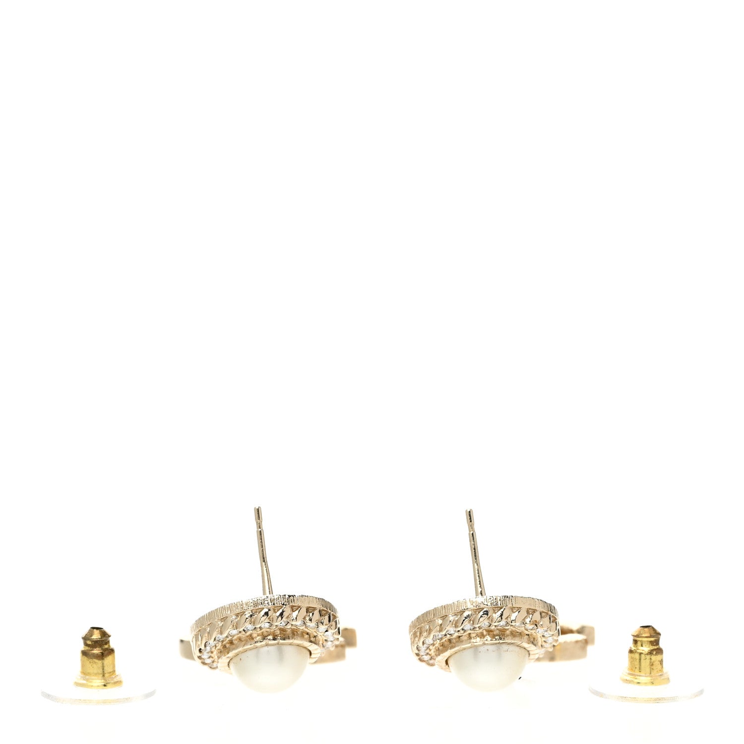 Chanel Crystal Pearl Bow-tiful CC Drop Earrings Gold 3 of 5