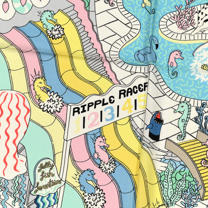 Hermes Cashmere Silk Splash Park Shawl 140 White Jaune Multicolor 2 of 9