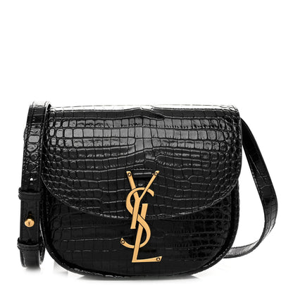Saint Laurent Crocodile Embossed Calfskin Small Kaia Satchel Black 1 of 9