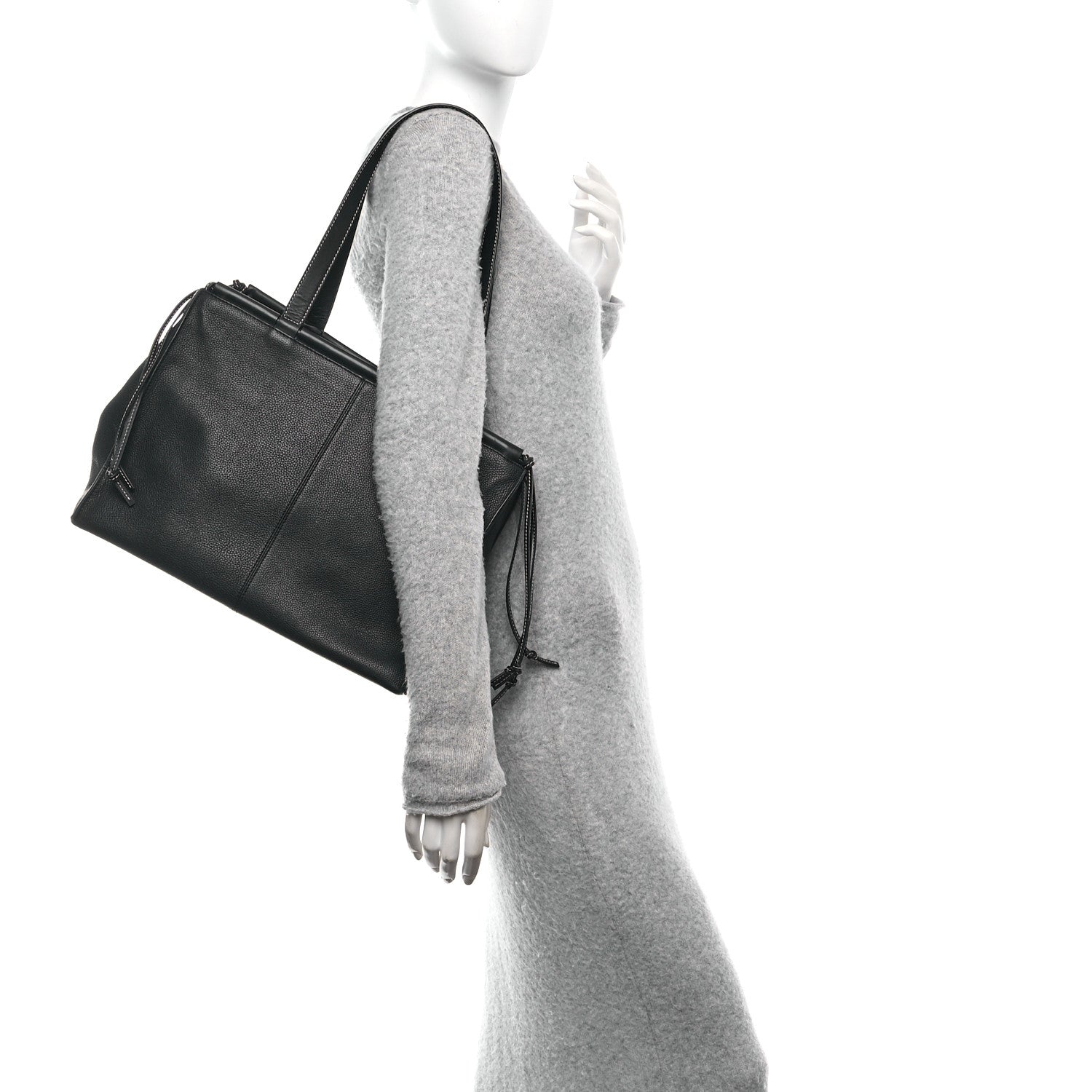 Loewe Grained Calfskin Small Cushion Tote Black 3 of 10