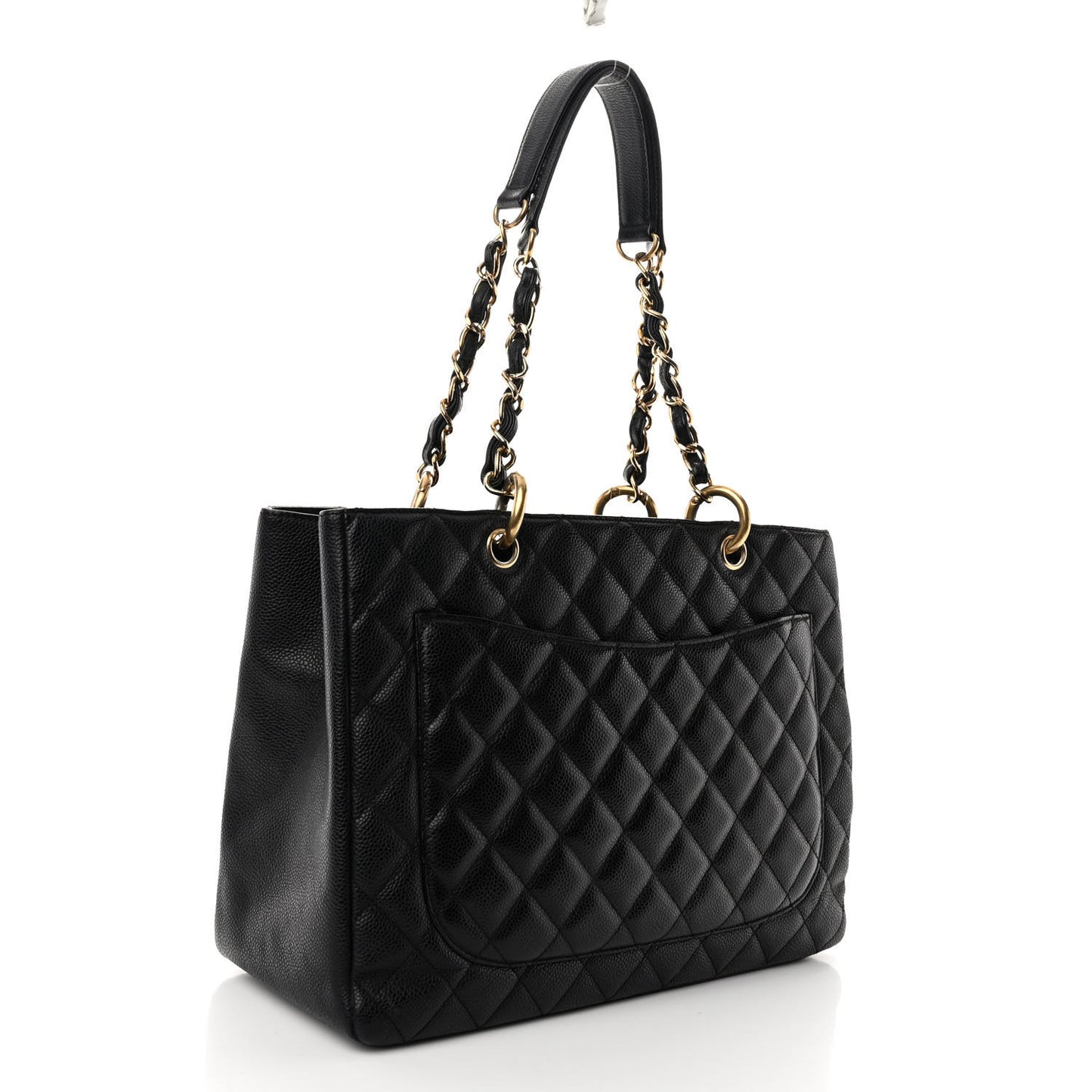 Caviar Quilted Grand Shopping Tote GST Black