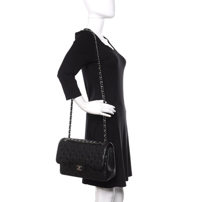 Chanel Caviar Quilted Jumbo Double Flap Black 3 of 11