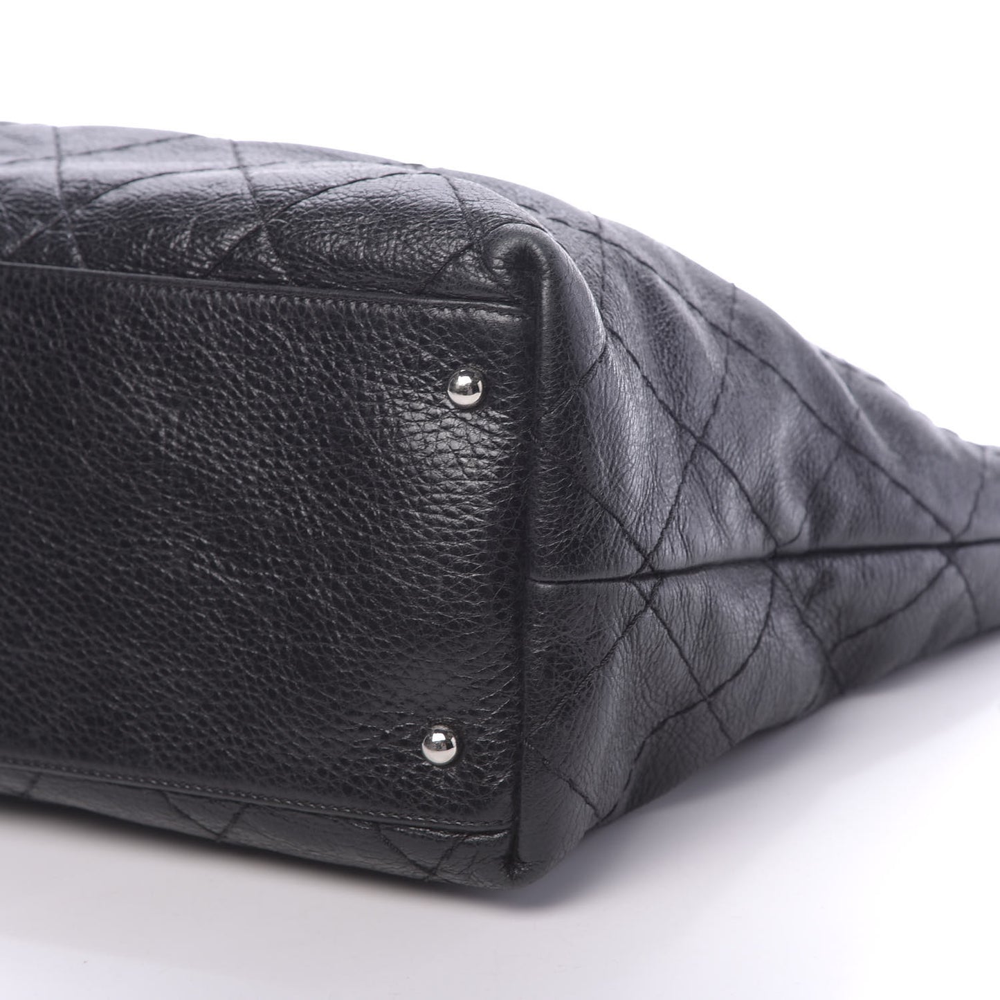 Glazed Calfskin Large On The Road Tote Black