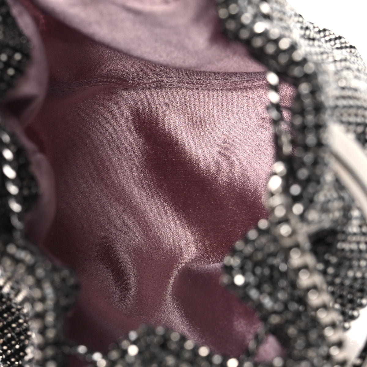 Mesh Crystal Bon Bon Bag Black