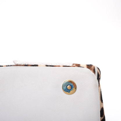 Dolce & Gabbana Calf Hair Leopard Print Lace Large Miss Sicily Satchel White 8 of 23