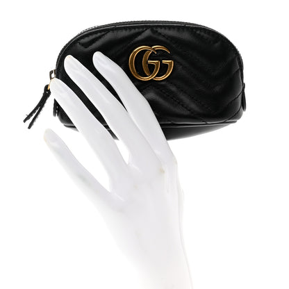 Gucci Calfskin Matelasse GG Marmont Key Pouch Black 2 of 7
