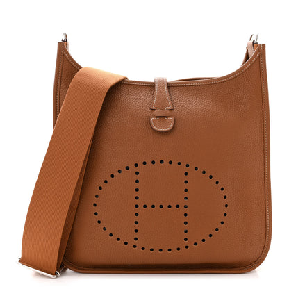 Hermes Taurillon Clemence Evelyne III PM Gold 1 of 11