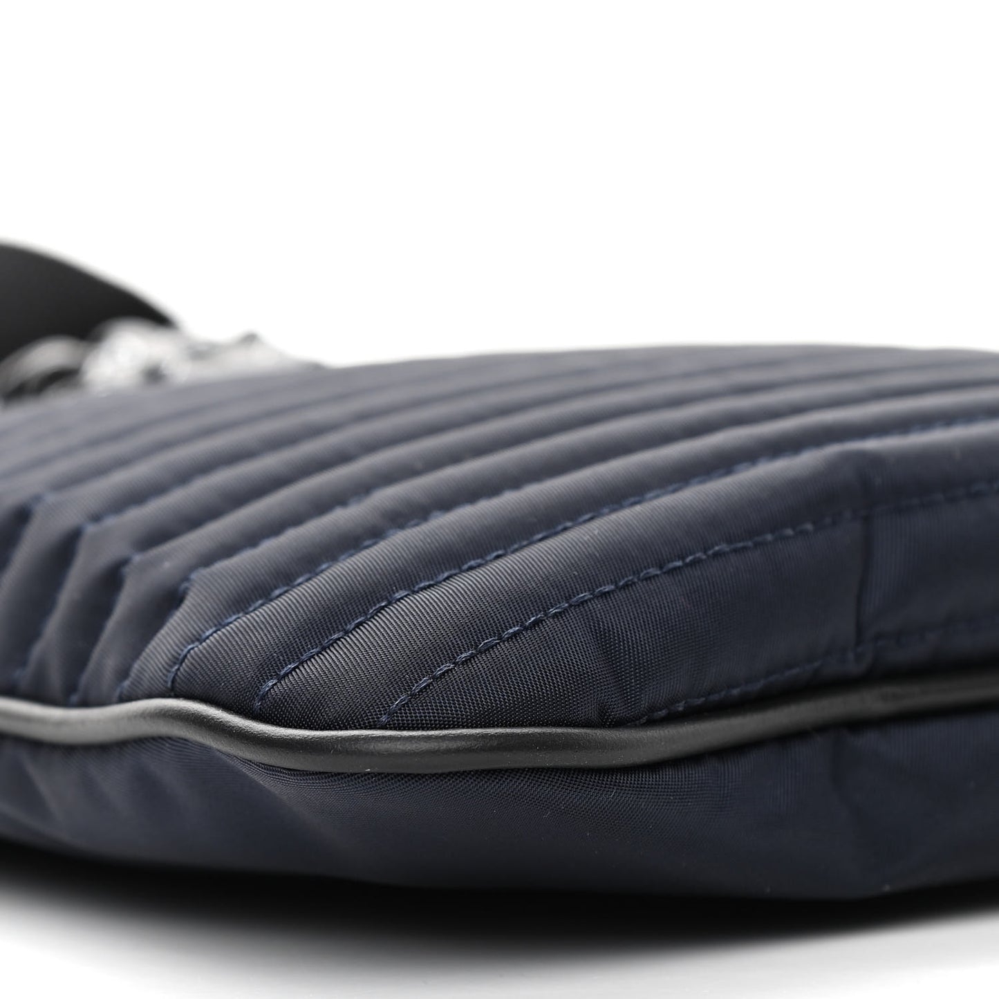 Nylon Quilted Palazzo Medusa Crossbody Bag Navy