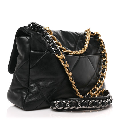 Chanel Goatskin Quilted Large Chanel 19 Flap Black 3 of 9