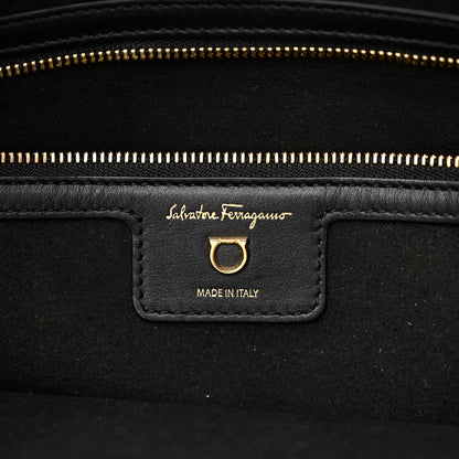 Salvatore Ferragamo Calfskin Studio Tote Black 8 of 14