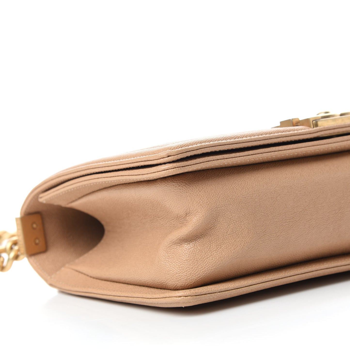 Caviar Quilted Medium Boy Flap Beige