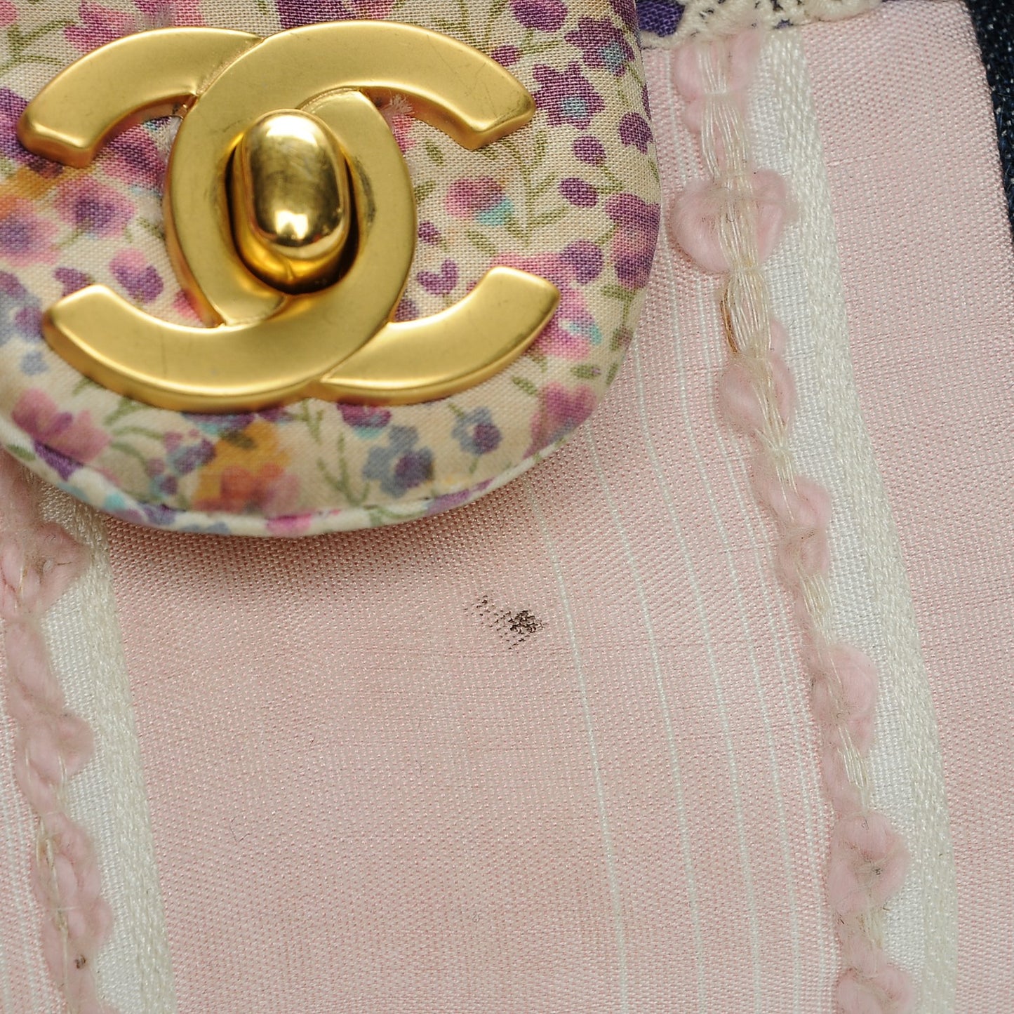 Fabric Patchwork Medium Flap Bag Pink