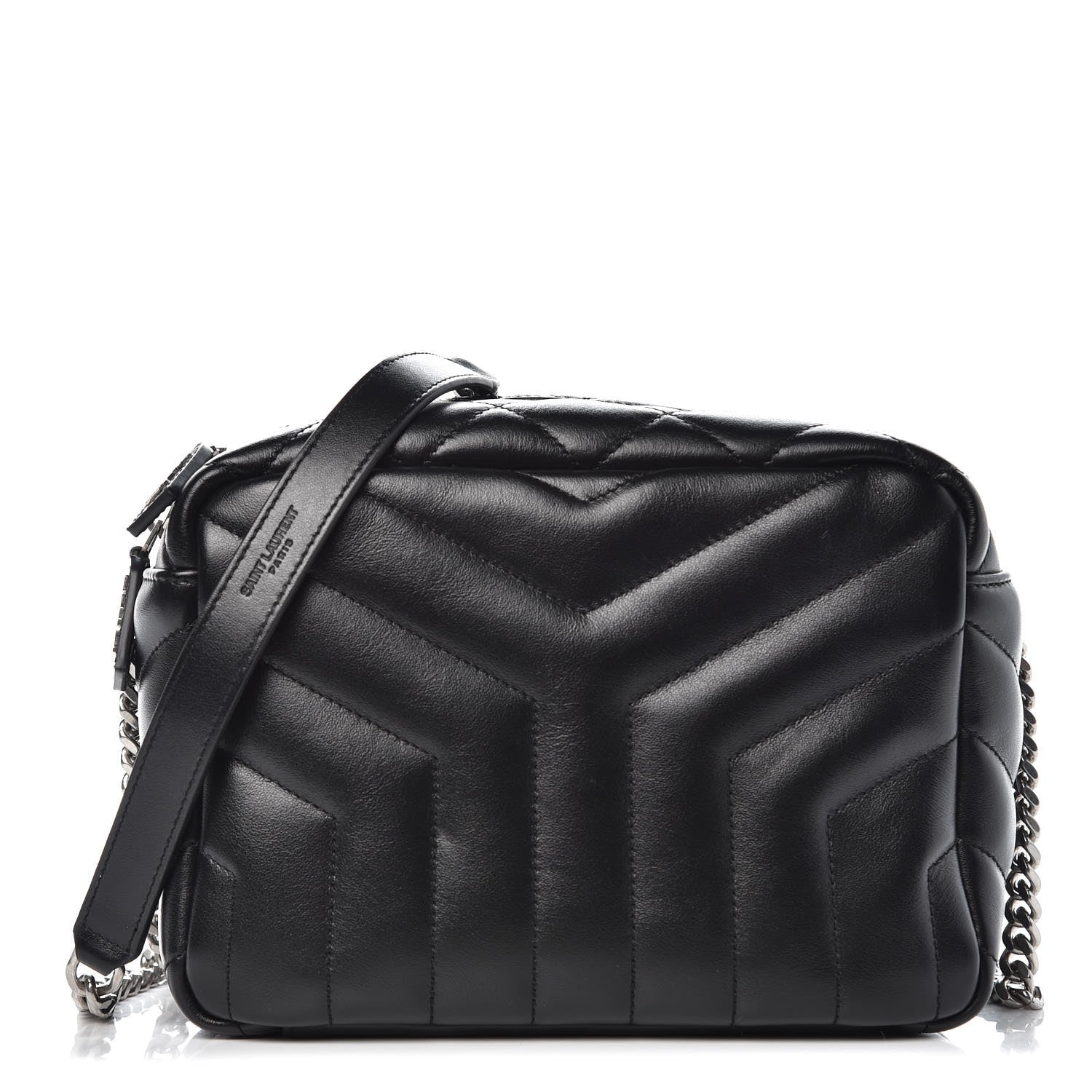 Saint Laurent Calfskin Y Quilted Monogram Small Loulou Bowling Bag Black 1 of 7
