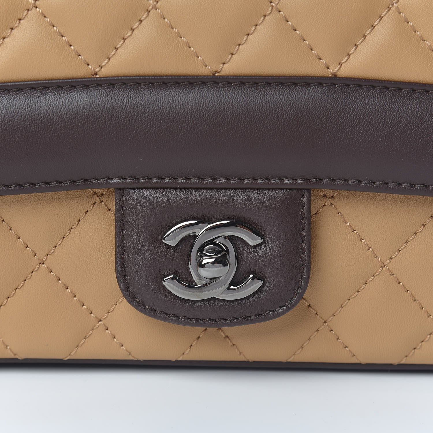 Chanel Calfskin Quilted Medium Coco Corset Flap Brown Beige 12 of 13