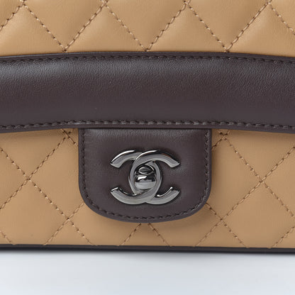 Chanel Calfskin Quilted Medium Coco Corset Flap Brown Beige 12 of 13