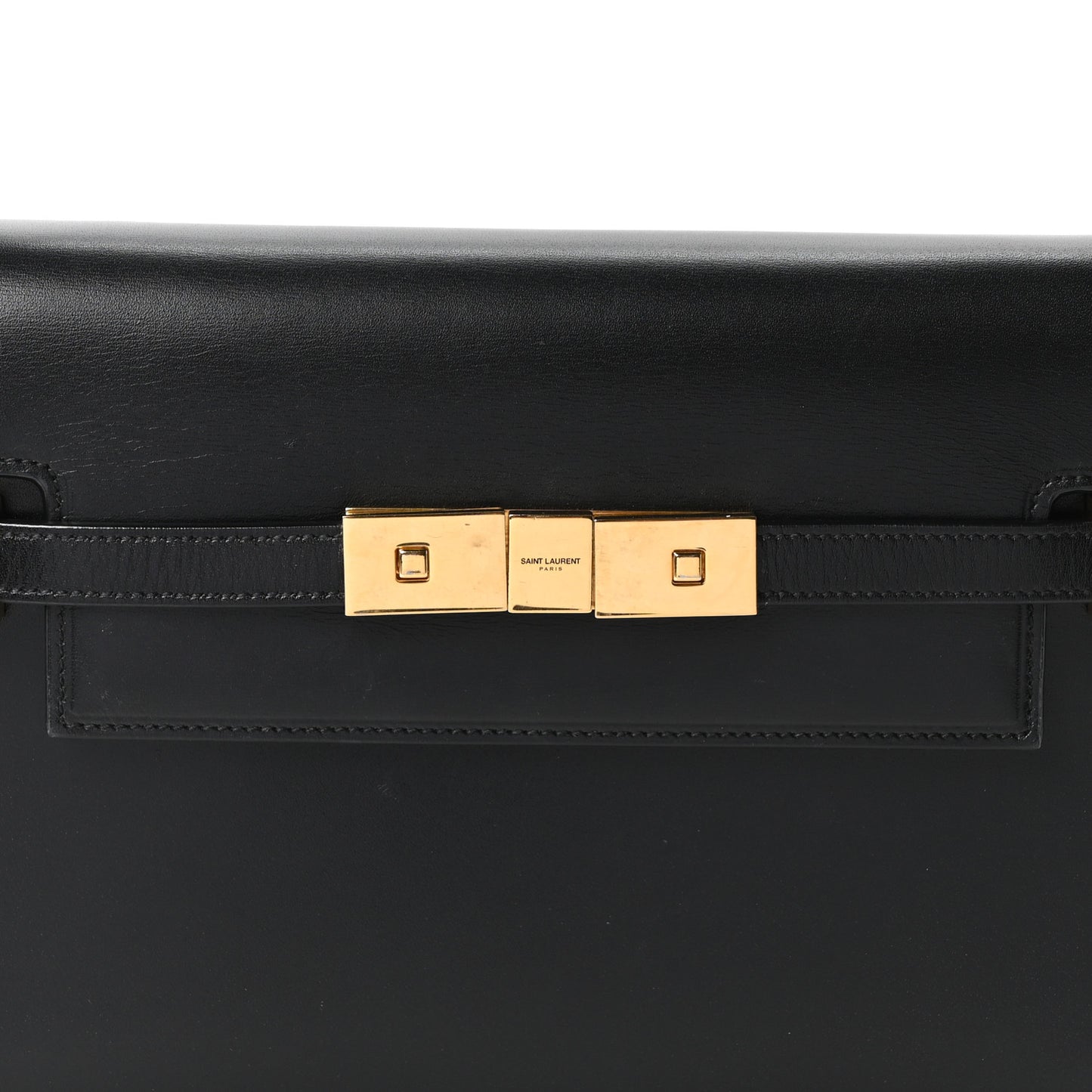 Smooth Calfskin Small Manhattan Shoulder Bag Black