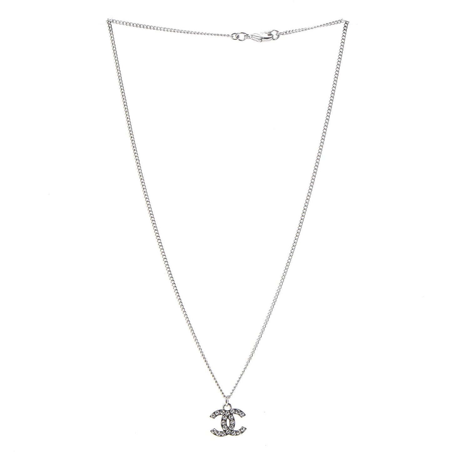 Crystal Timeless CC Necklace Silver