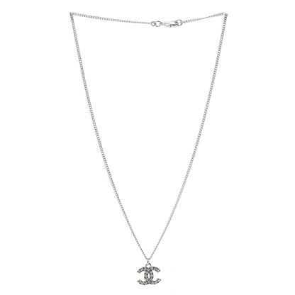 Chanel Crystal Timeless CC Necklace Silver 3 of 6