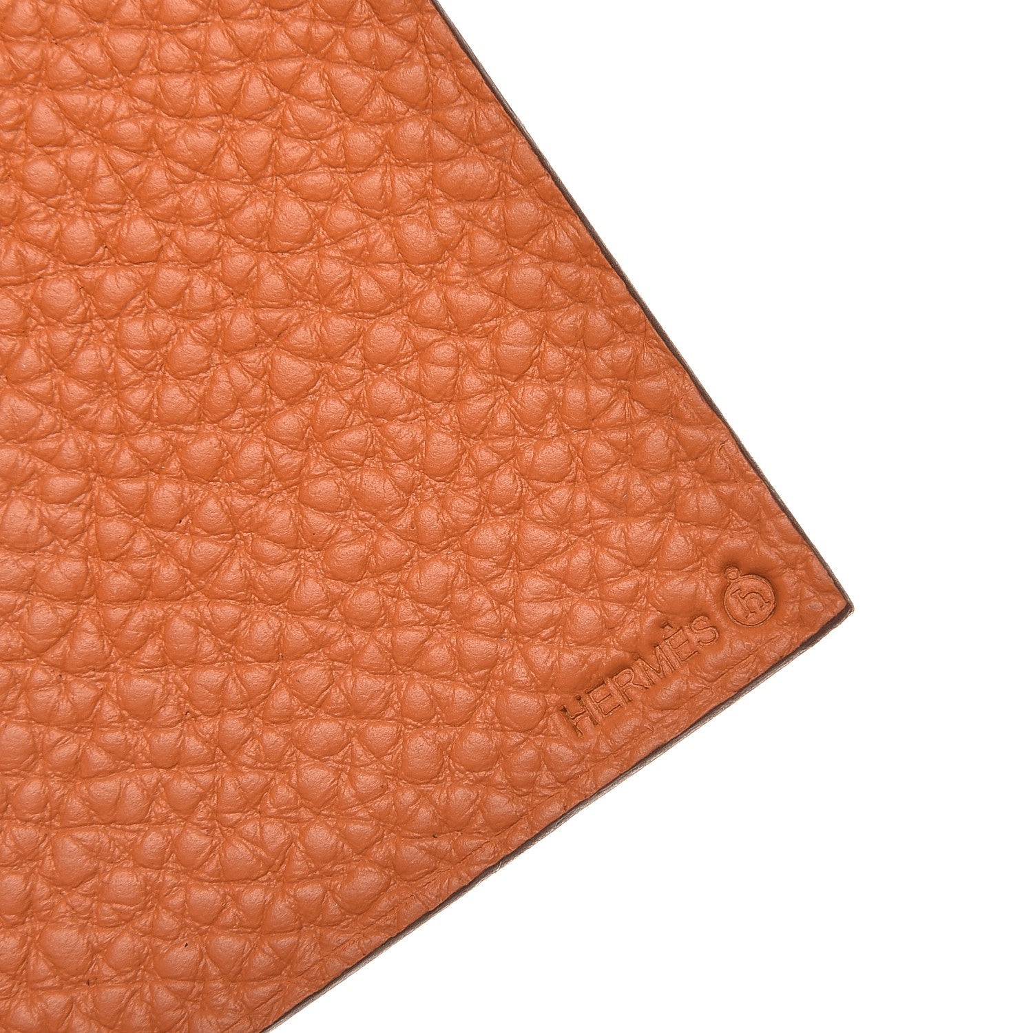 Hermes Togo Epsom Petit H Heart Bag Charm Orange Bleu Electrique 3 of 3