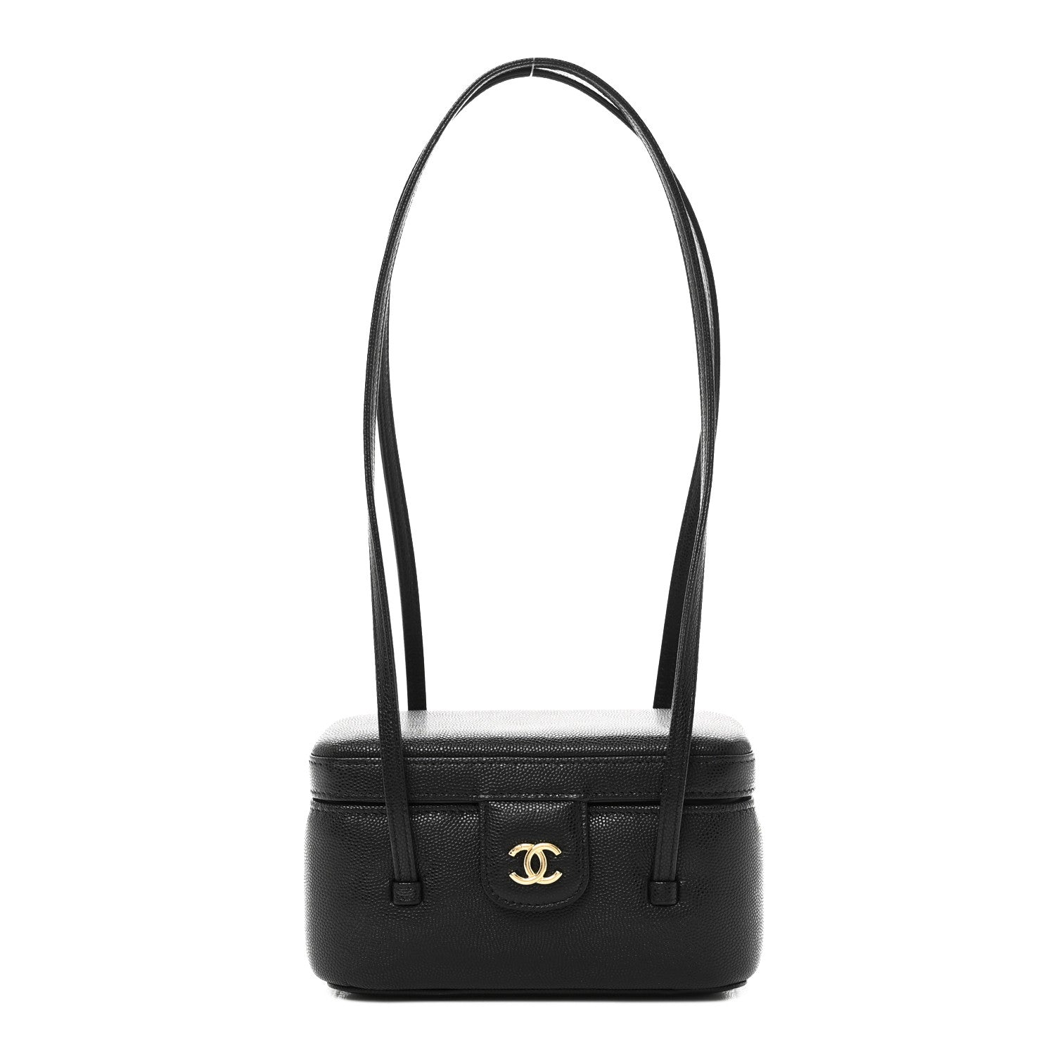 Chanel Shiny Caviar Preppy Coco Long Vanity With Strap Black 1 of 12