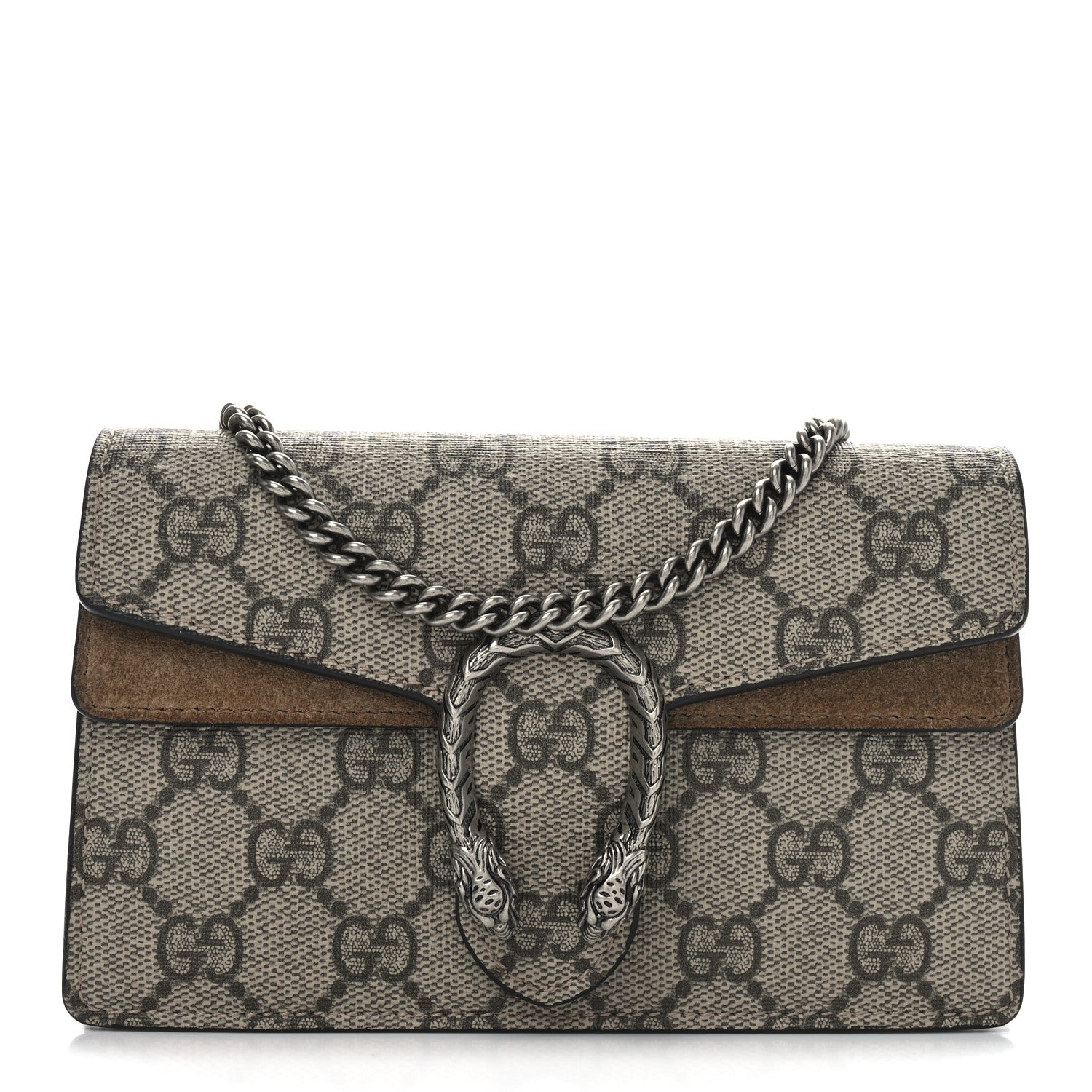 Gucci GG Supreme Monogram Super Mini Dionysus Shoulder Bag Taupe 1 of 9