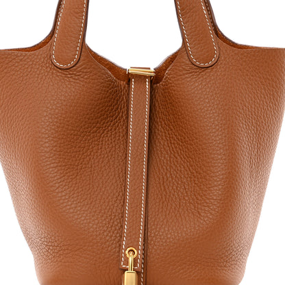 Hermes Taurillon Clemence Picotin Lock 18 PM Gold 8 of 10