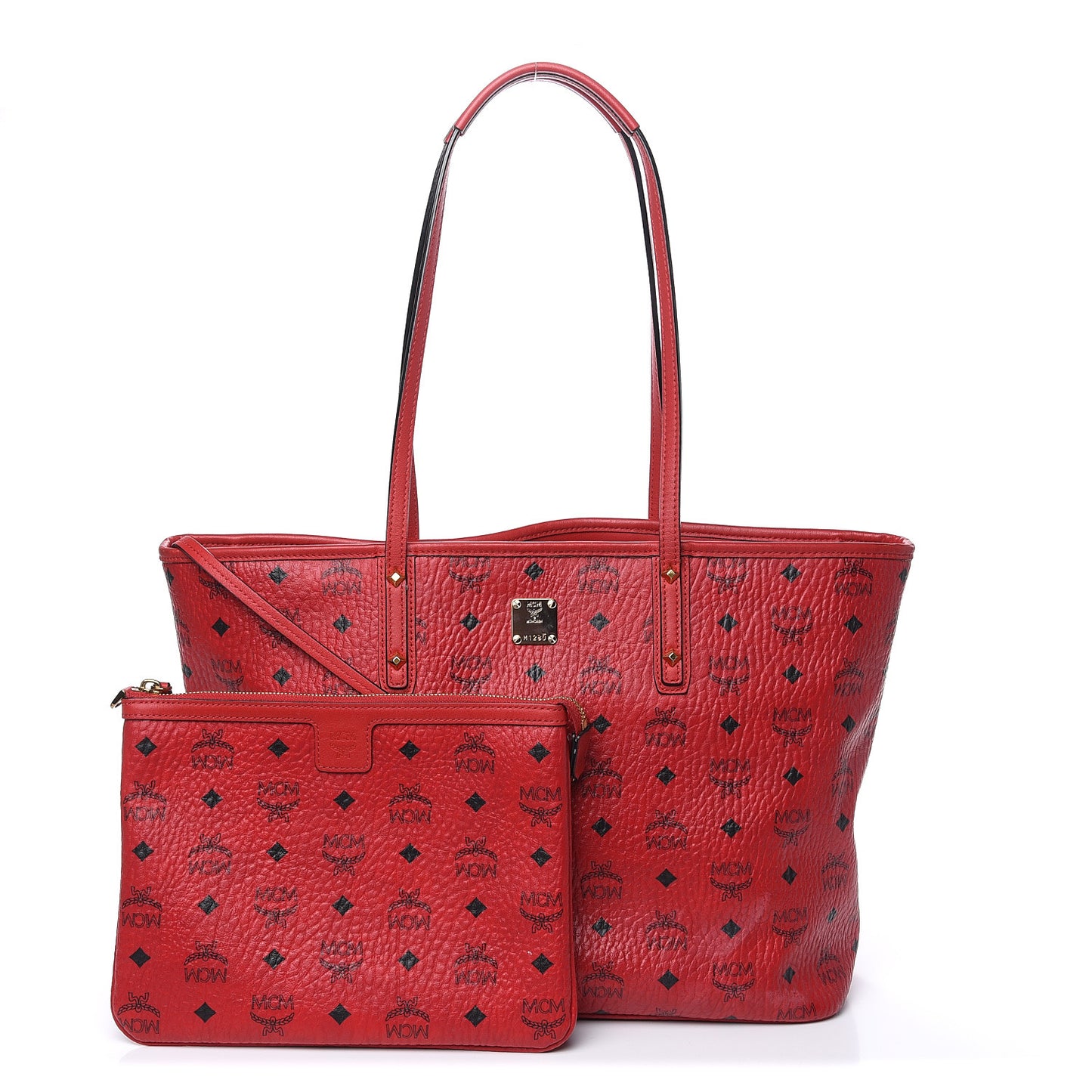 Visetos Medium Anya Zip Top Shopper Tote Ruby Red