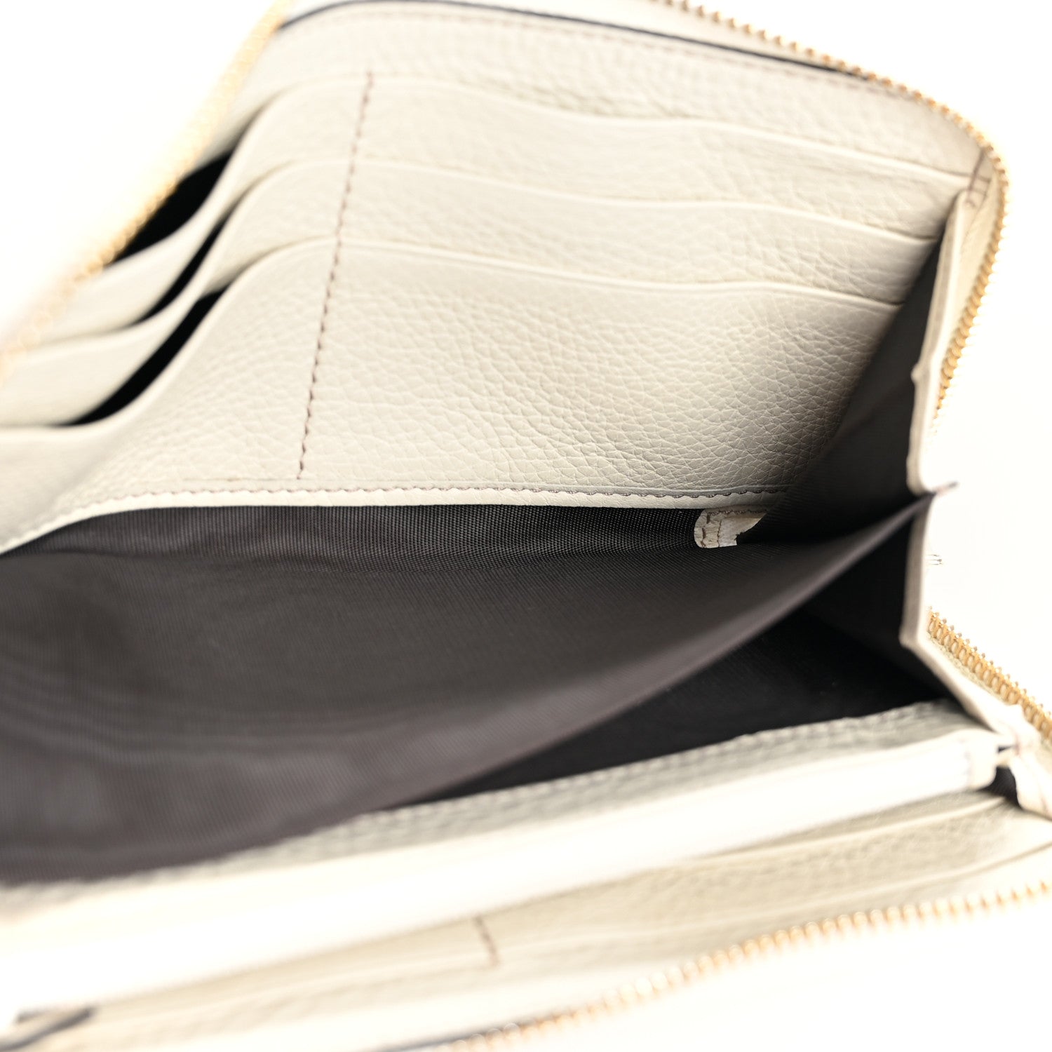 Gucci Pebbled Calfskin Soho Zip Around Wallet Off White 5 of 9