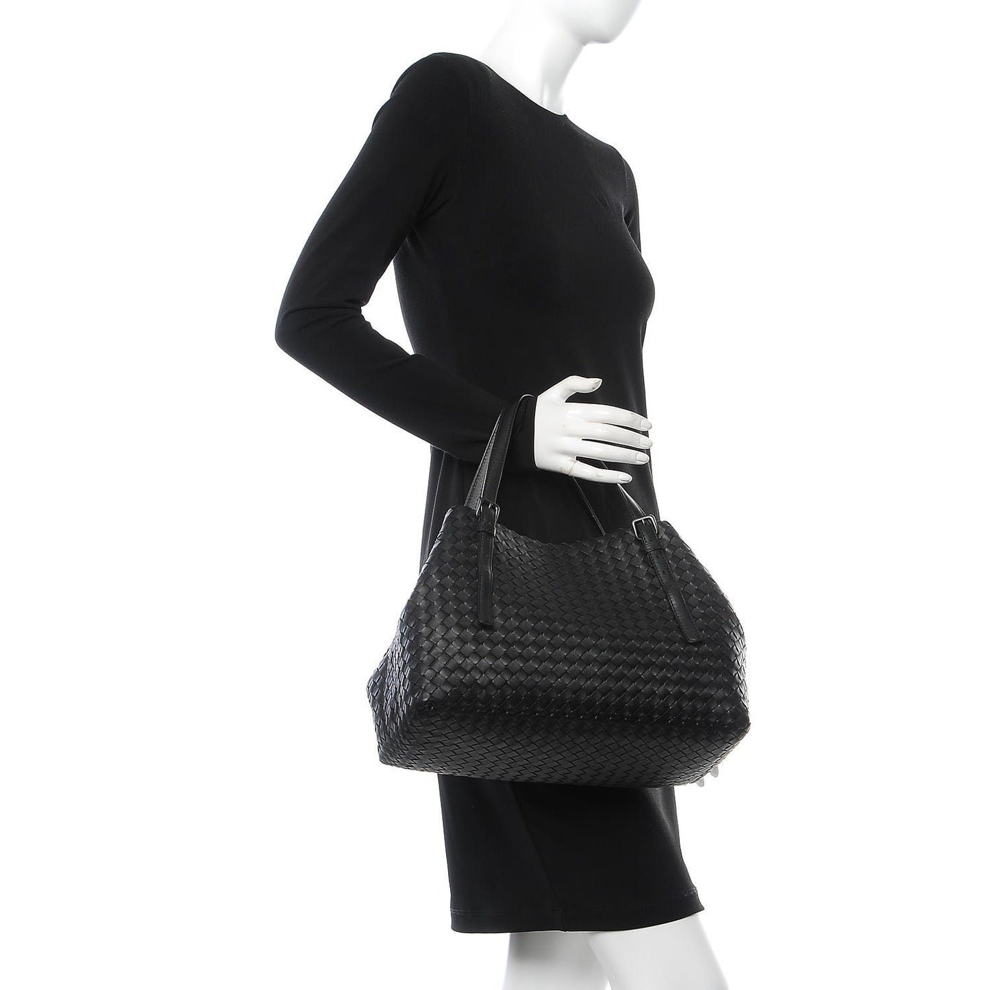 BOTTEGA VENETA Nappa Intrecciato Medium Seamless Tote Black